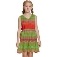 Rainbow Road Kids  Sleeveless Tiered Mini Dress