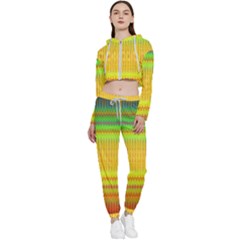 Rippled Memory Cropped Zip Up Lounge Set by Thespacecampers