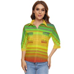 Rippled Memory Women s Quarter Sleeve Pocket Shirt