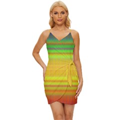 Rippled Memory Wrap Tie Front Dress