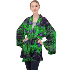 Space Jam Long Sleeve Velvet Kimono  by Thespacecampers