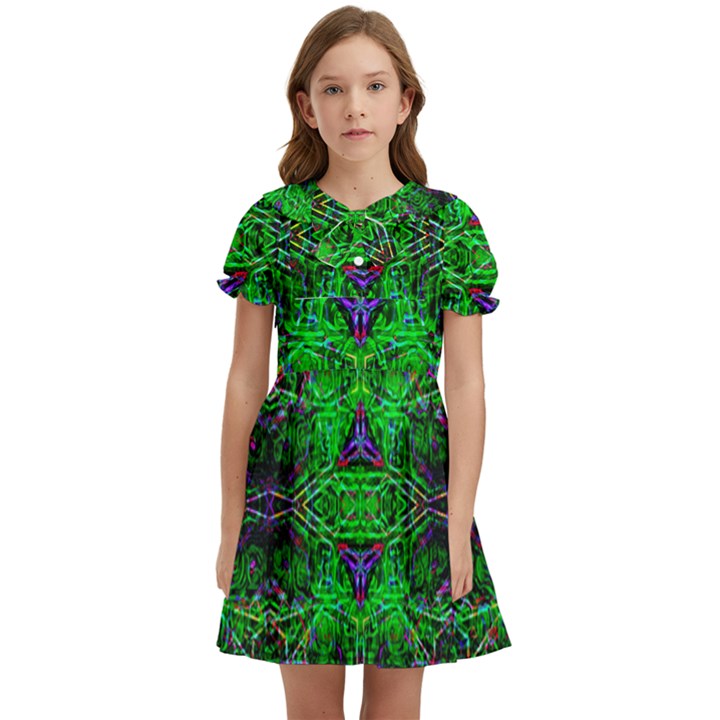 Space Jam Kids  Bow Tie Puff Sleeve Dress