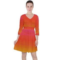 Sunrise Party Quarter Sleeve Ruffle Waist Dress by Thespacecampers