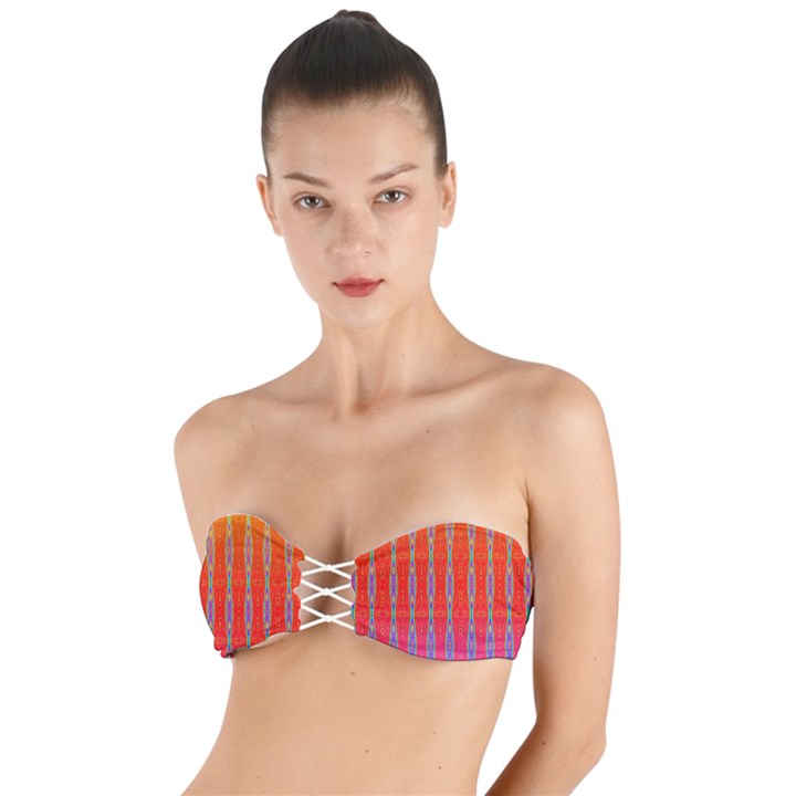 Sunsets Aplenty Twist Bandeau Bikini Top