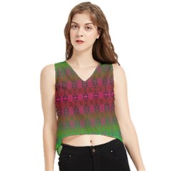 Synchronicity Sings V-neck Cropped Tank Top by Thespacecampers