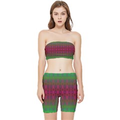 Synchronicity Sings Stretch Shorts And Tube Top Set