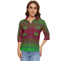 Synchronicity Sings Women s Quarter Sleeve Pocket Shirt