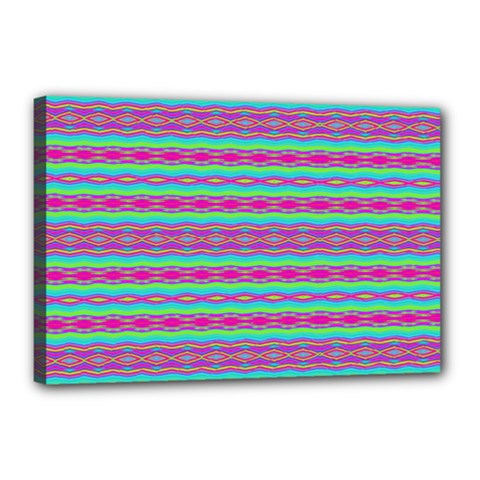 Teal Twists Canvas 18  X 12  (stretched) by Thespacecampers