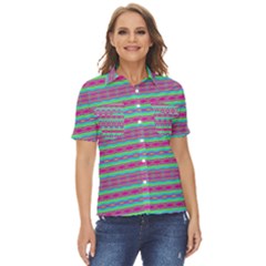 Teal Twists Women s Short Sleeve Double Pocket Shirt