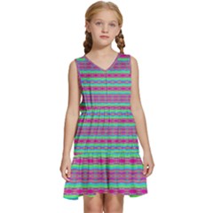 Teal Twists Kids  Sleeveless Tiered Mini Dress