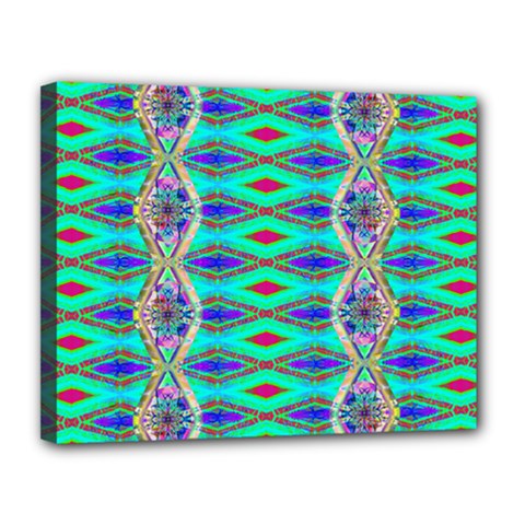 Techno Teal Canvas 14  X 11  (stretched) by Thespacecampers