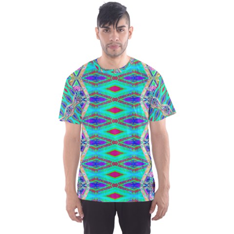 Techno Teal Men s Sport Mesh Tee by Thespacecampers