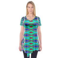 Techno Teal Short Sleeve Tunic  by Thespacecampers