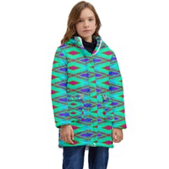 Techno Teal Kid s Hooded Longline Puffer Jacket