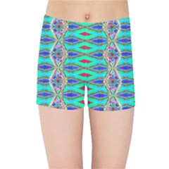 Techno Teal Kids  Sports Shorts by Thespacecampers