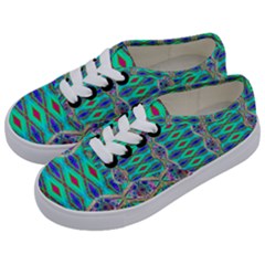 Techno Teal Kids  Classic Low Top Sneakers by Thespacecampers