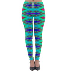 Techno Teal Lightweight Velour Leggings by Thespacecampers