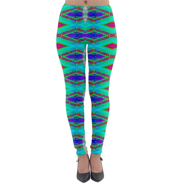 Techno Teal Lightweight Velour Leggings