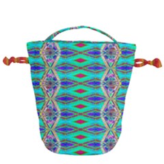 Techno Teal Drawstring Bucket Bag by Thespacecampers