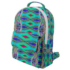 Techno Teal Flap Pocket Backpack (small) by Thespacecampers