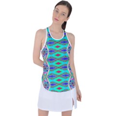 Techno Teal Racer Back Mesh Tank Top by Thespacecampers