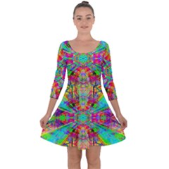 Terrestrial Burst Quarter Sleeve Skater Dress by Thespacecampers