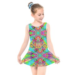 Terrestrial Burst Kids  Skater Dress Swimsuit by Thespacecampers