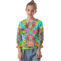 Terrestrial Burst Kids  Cuff Sleeve Top