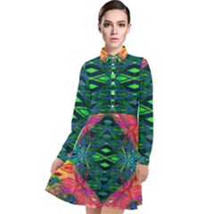 They re Here Long Sleeve Chiffon Shirt Dress by Thespacecampers