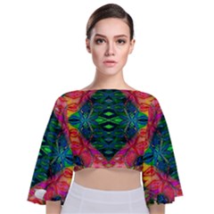 They Re Here Tie Back Butterfly Sleeve Chiffon Top by Thespacecampers