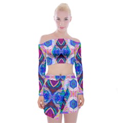 Tippy Flower Power Off Shoulder Top With Mini Skirt Set by Thespacecampers