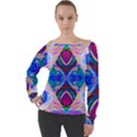 Tippy Flower Power Off Shoulder Long Sleeve Velour Top View1