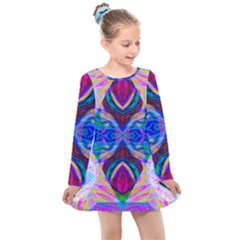 Tippy Flower Power Kids  Long Sleeve Dress by Thespacecampers