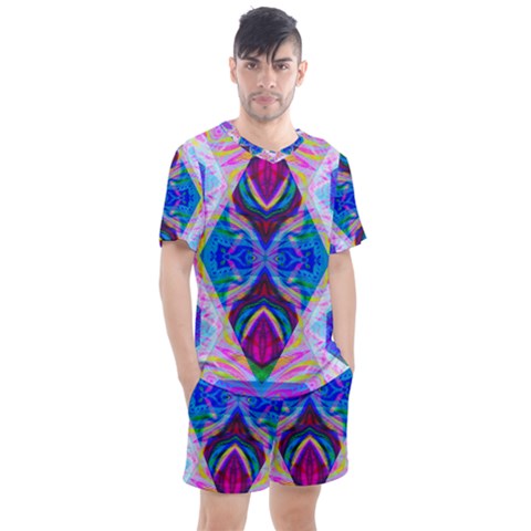 Tippy Flower Power Men s Mesh Tee And Shorts Set by Thespacecampers