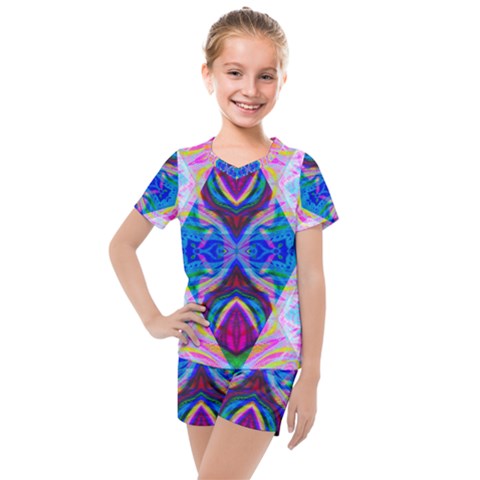 Tippy Flower Power Kids  Mesh Tee And Shorts Set by Thespacecampers