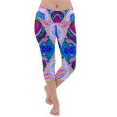 Tippy Flower Power Lightweight Velour Capri Yoga Leggings by Thespacecampers