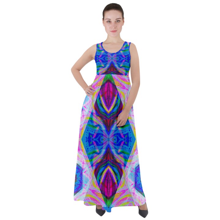 Tippy Flower Power Empire Waist Velour Maxi Dress