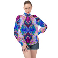 Tippy Flower Power High Neck Long Sleeve Chiffon Top by Thespacecampers