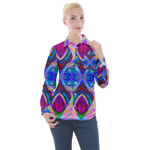 Tippy Flower Power Women s Long Sleeve Pocket Shirt by Thespacecampers