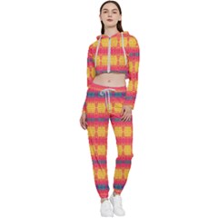 Tranquil Peaches Cropped Zip Up Lounge Set by Thespacecampers