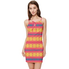 Tranquil Peaches Summer Tie Front Dress