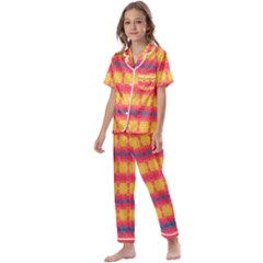 Tranquil Peaches Kids  Satin Short Sleeve Pajamas Set by Thespacecampers