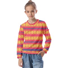 Tranquil Peaches Kids  Long Sleeve Tee With Frill 