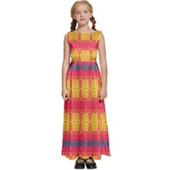 Tranquil Peaches Kids  Satin Sleeveless Maxi Dress by Thespacecampers