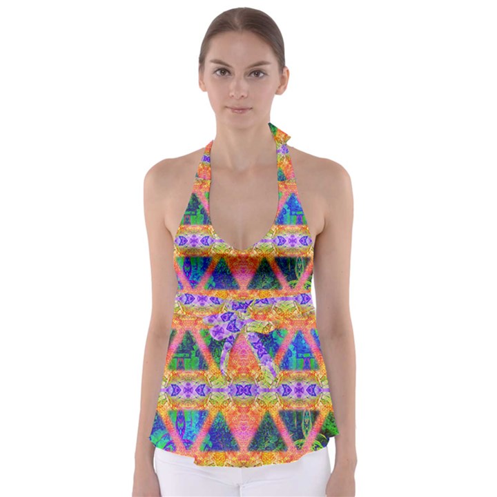 Triangular Dreams Babydoll Tankini Top