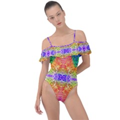 Triangular Dreams Frill Detail One Piece Swimsuit