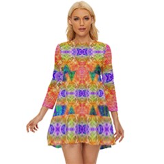 Triangular Dreams Long Sleeve Babydoll Dress