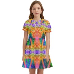 Triangular Dreams Kids  Bow Tie Puff Sleeve Dress