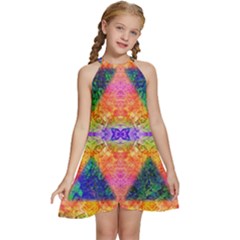 Triangular Dreams Kids  Halter Collar Waist Tie Chiffon Dress