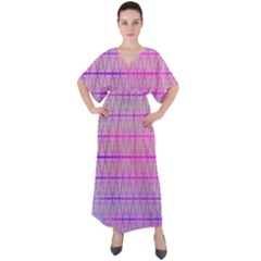 Triwaves V-neck Boho Style Maxi Dress by Thespacecampers